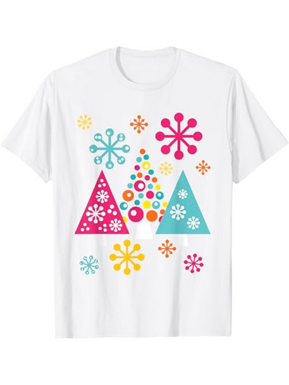 Men's Graphic T-Shirt Colorful Dots And Retro Patterns With Geometric Triangles