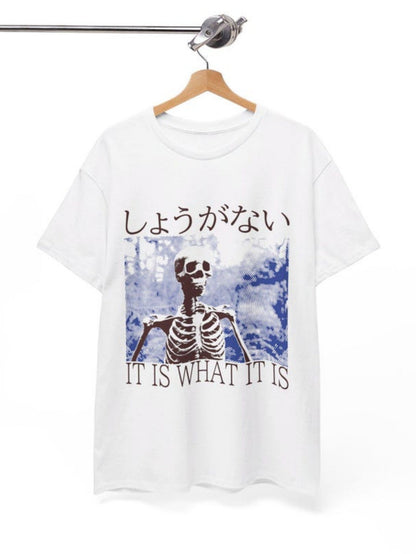Men's Graphic T-Shirt It Is What It Is Dark Forest Background Skeleton
