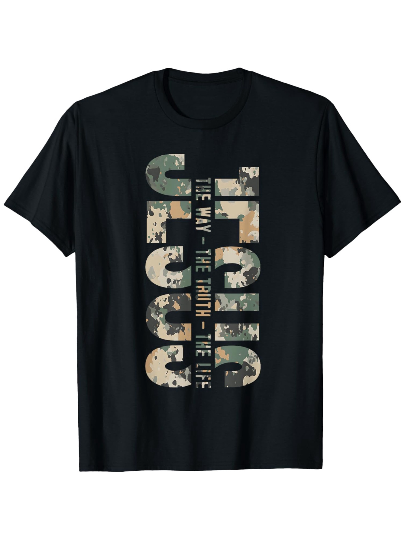 Men's Graphic T-Shirt The Way The Truth The Life With Camouflage Letters Jesus