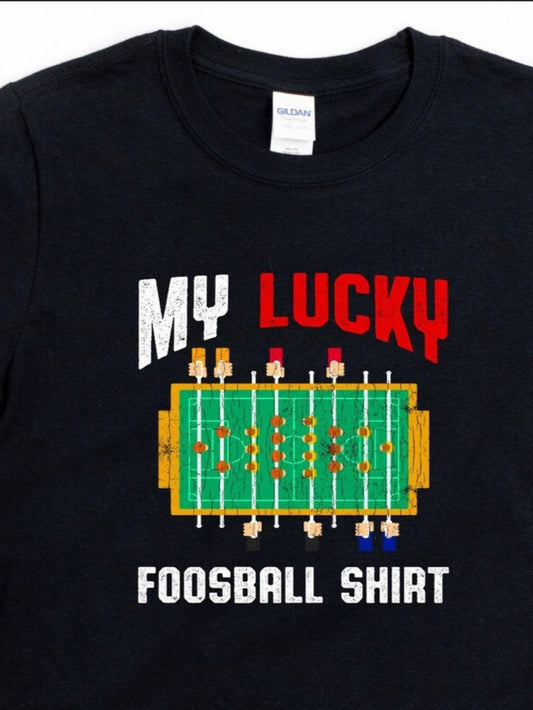 Men's Graphic T-Shirt My Lucky Green Playing Field With Colorful Teams Foosball Table