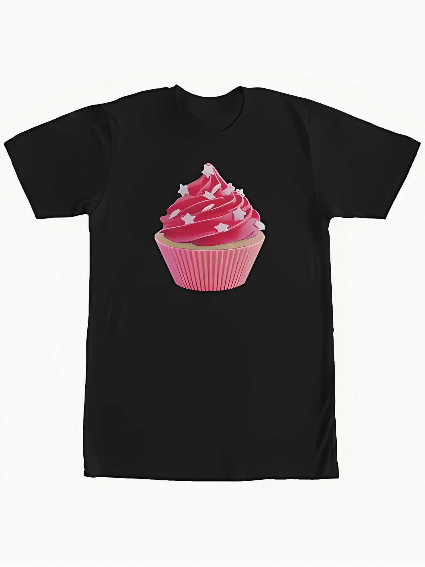 Men's Graphic T-Shirt Sweet Pink Frosting With Star Sprinkles And Cupcake Wrapper Cupcake