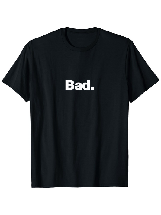 Men's Graphic T-Shirt Bold White Lettering On Minimal Black Statement Shirt