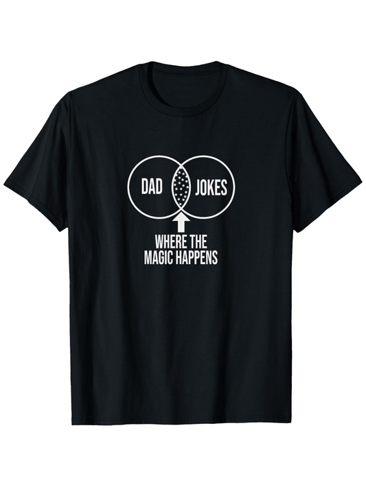 Men's Graphic T-Shirt Where The Magic Happens With Intersecting Circles Diagram Text