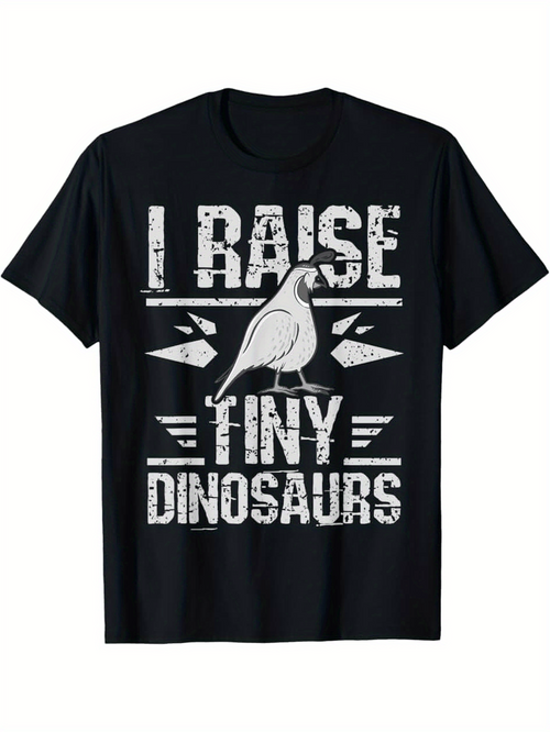 Men's Graphic T-Shirt I Raise Tiny Dinosaurs With Distressed Bird And Bold Letters