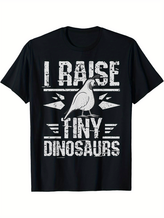 Men's Graphic T-Shirt I Raise Tiny Dinosaurs With Distressed Bird And Bold Letters