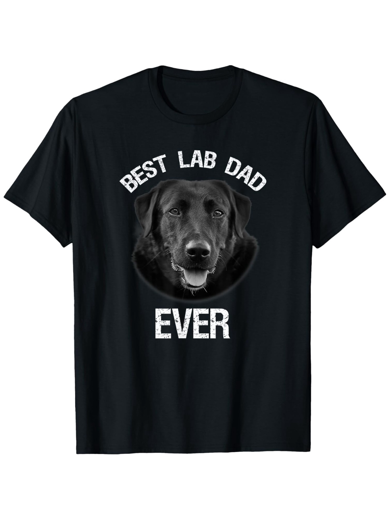 Men's Graphic T-Shirt Best Lab Dad Ever Realistic Dog Portrait With Text Design