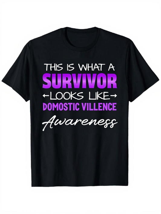 Men's Graphic T-Shirt This Is What A Survivor Looks Like Domestic Violence Awareness Shirt