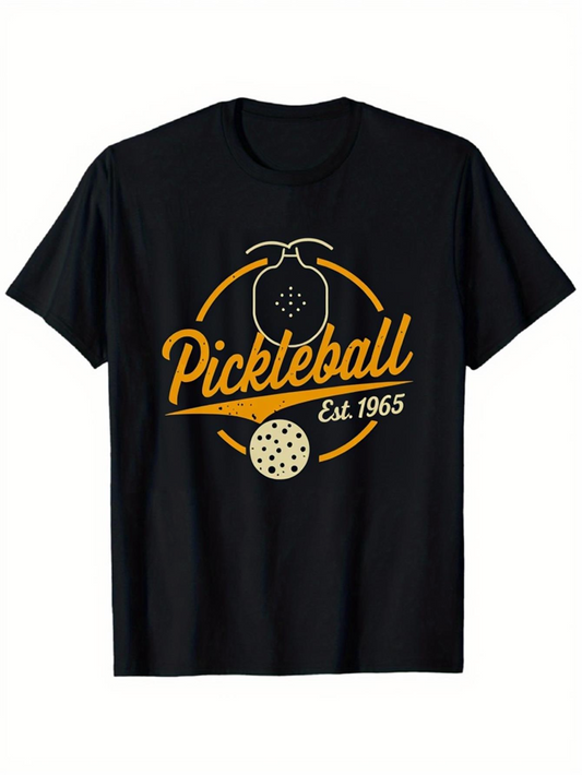 Men's Graphic T-Shirt Pickleball Vintage Style With Bold Lettering And Paddle Ball Motif