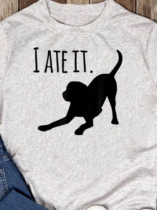 Men's Graphic T-Shirt I Ate It Playful Silhouette Dog With Raised Tail