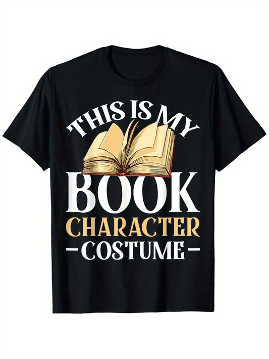 Men's Graphic T-Shirt This Is My Character Costume With Open Antique Hardcover Book