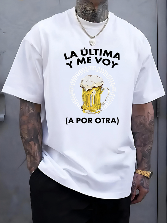Men's Graphic T-Shirt Foaming Beer Mug With Playful Text Graphic Beer