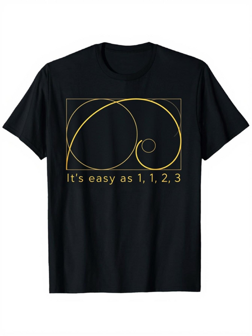 Men's Graphic T-Shirt Its Easy As Simple Golden Ratio And Fibonacci Spiral