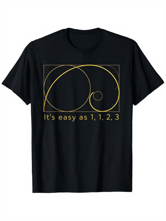 Men's Graphic T-Shirt Its Easy As Simple Golden Ratio And Fibonacci Spiral