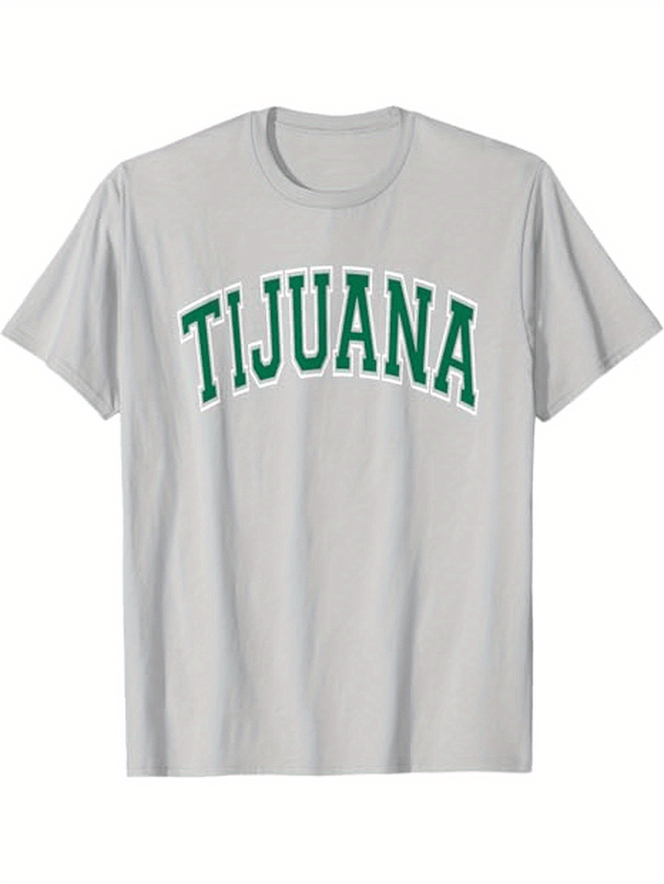 Men's Graphic T-Shirt Tijuana Green Collegiate Lettering On Classic City Shirt
