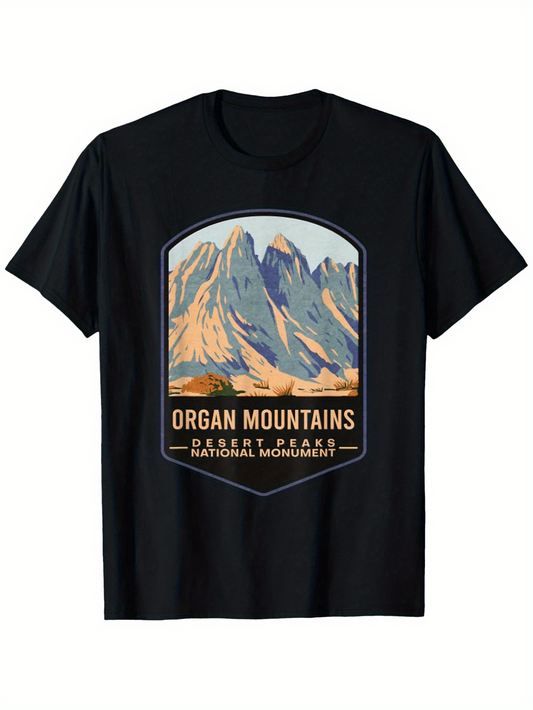 Men's Graphic T-Shirt Organ Mountains Desert Landscape Under Blue Sky With Majestic Peaks