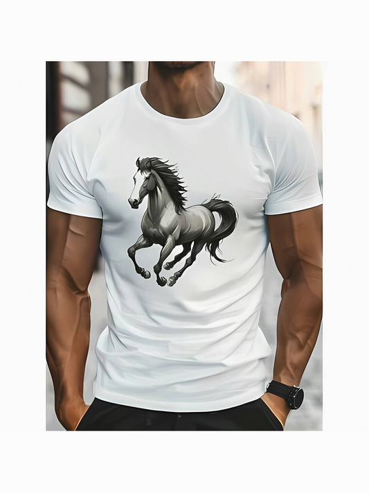 Men's Graphic T-Shirt Wild Energy In Motion Graceful Galloping Across An Open Landscape Horse