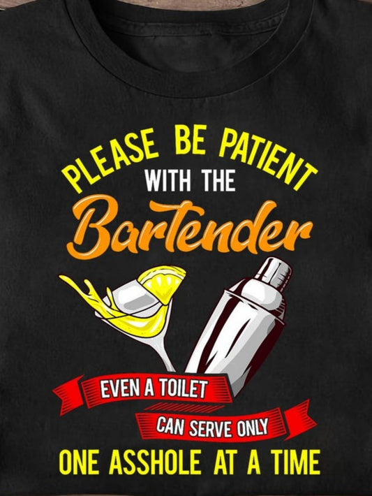 Men's Graphic T-Shirt Please Be Patient With The Bartender Graphic Shaker And Martini Glass