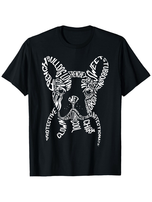 Men's Graphic T-Shirt Playful Words Creating A Bold Graphic French Bulldog