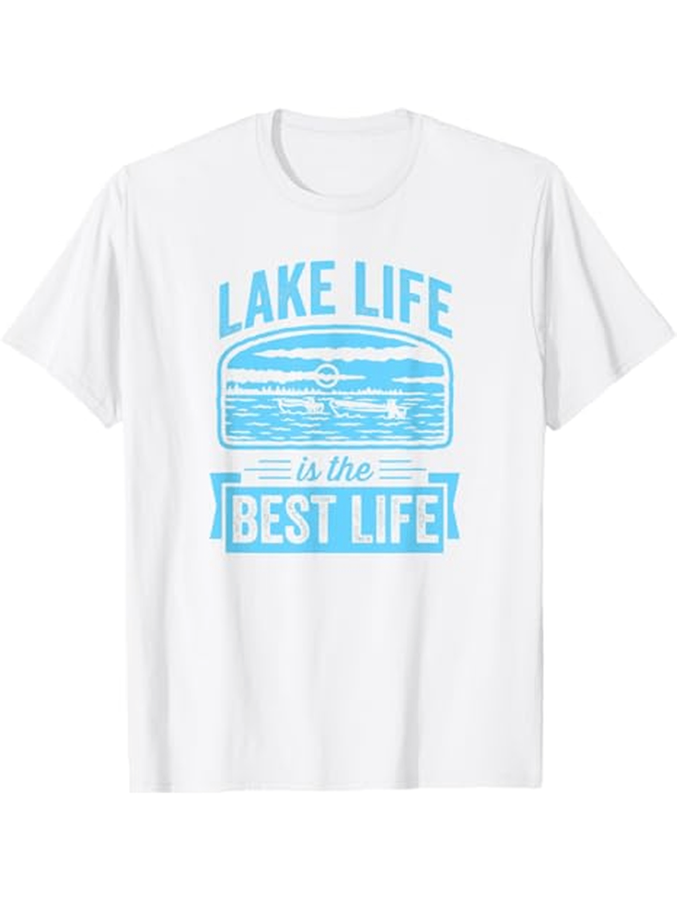 Men's Graphic T-Shirt Lake Life Is The Best Life With Retro Blue Water Graphic Lake