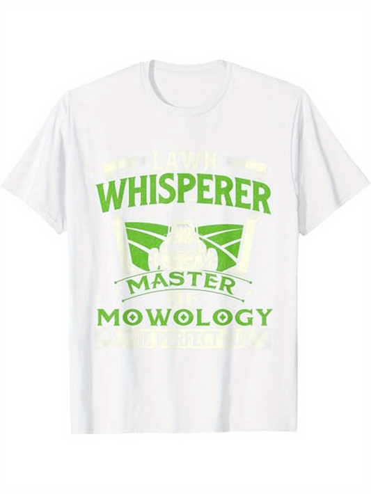 Men's Graphic T-Shirt Whisperer Master Mowology With Green Lawn Mower Graphic