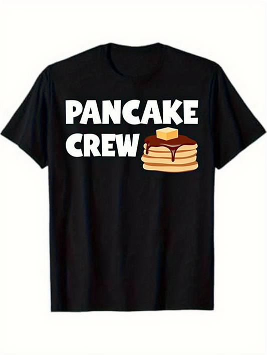 Men's Graphic T-Shirt Pancake Crew Fluffy Pancakes With Melting Butter And Syrup Stack Pancake