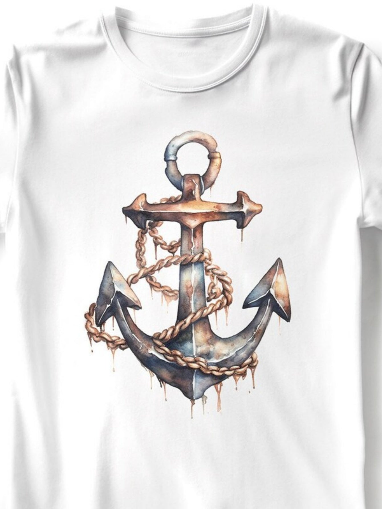 Men's Graphic T-Shirt Rustic Ropes Wrapped On Classic Nautical Iron Anchor