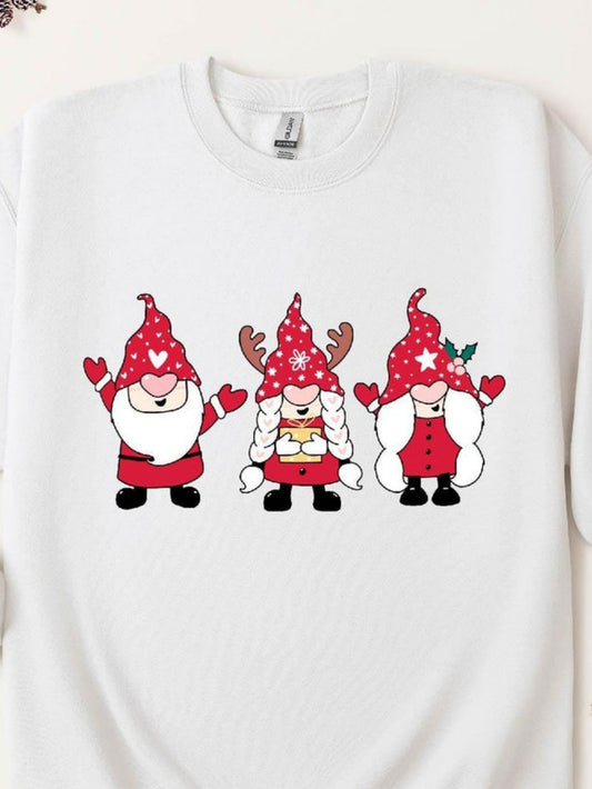 Men's Graphic T-Shirt Festive Red Hats With Heart Motifs Surrounding Three Cute Gnome Characters