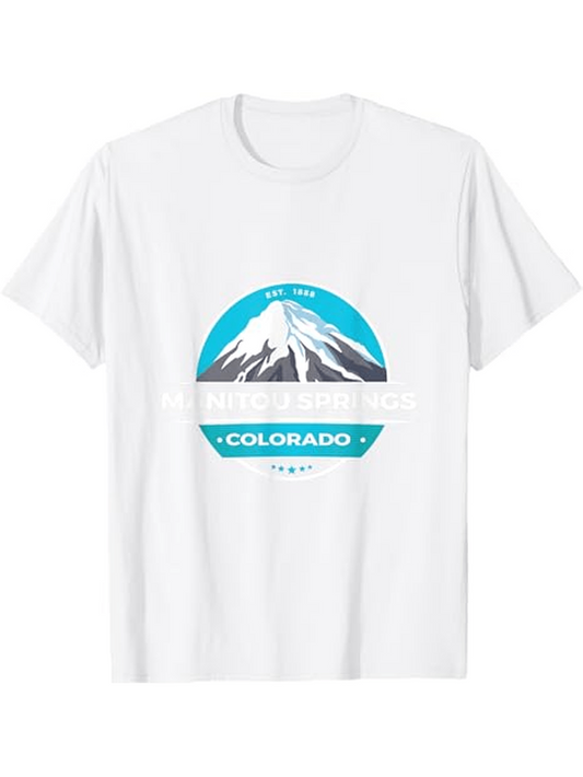 Men's Graphic T-Shirt Colorado Mountain Peaks With Snowy Summit And Blue Sky