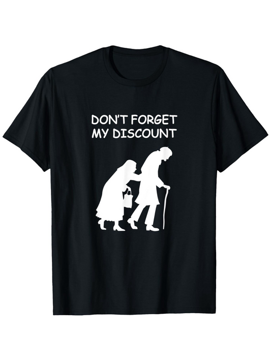 Men's Graphic T-Shirt Dont Forget My Discount With Elderly Figures Walking Silhouette