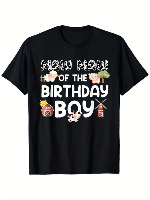 Men's Graphic T-Shirt Moo Moo Of The Birthday Boy With Cartoon Cows And Farmhouse Party Theme