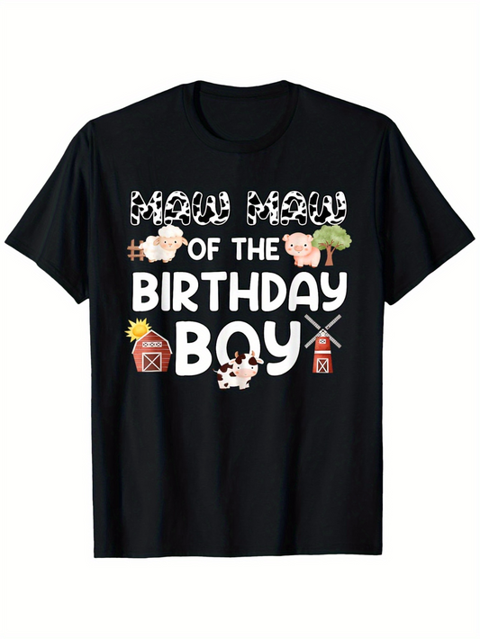 Men's Graphic T-Shirt Moo Moo Of The Birthday Boy With Cartoon Cows And Farmhouse Party Theme