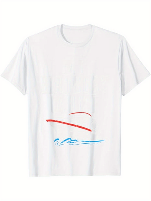 Men's Graphic T-Shirt Minimalist Red And Blue Lines Forming Abstract Seascape Hat
