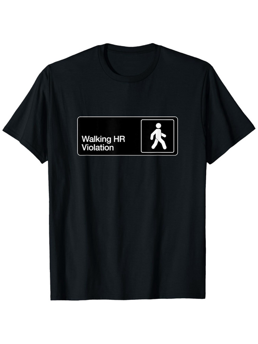 Men's Graphic T-Shirt Walking HR Violation Street Sign Icon With Pedestrian Graphic