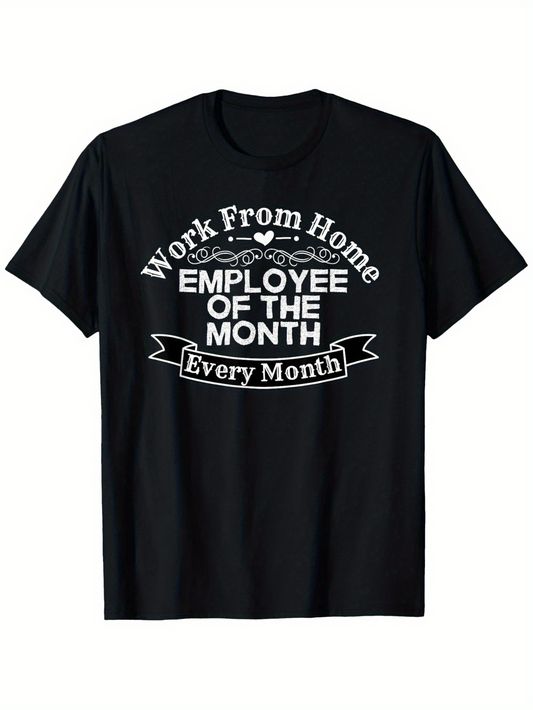 Men's Graphic T-Shirt Work From Home With Award Banner Graphic And Bold White Text T Shirt
