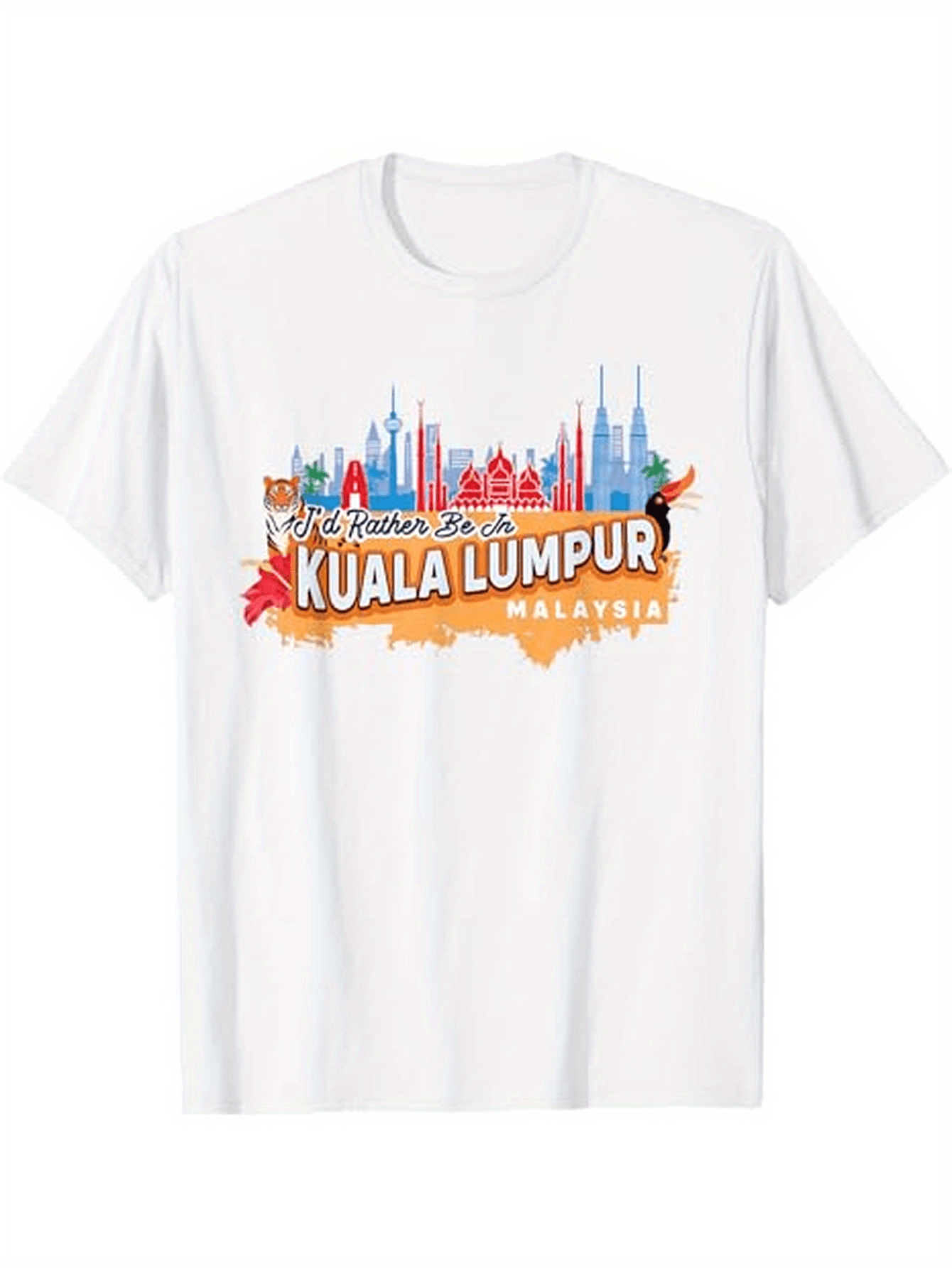 Men's Graphic T-Shirt Welcome To Kuala Lumpur Vibrant City Skyline With Iconic Landmarks