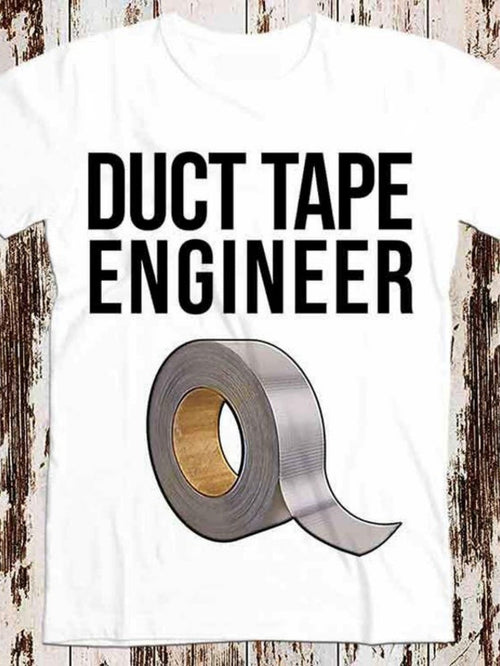 Men's Graphic T-Shirt Duct Tape Engineer Realistic Gray Silver Roll Of Tape