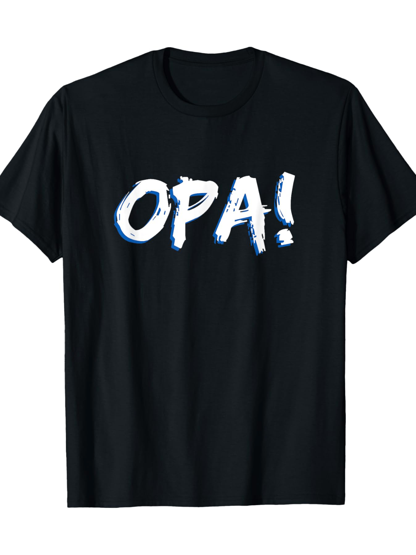 Men's Graphic T-Shirt OPA Bold White Brushstroke Letters On Black Fabric Shirt