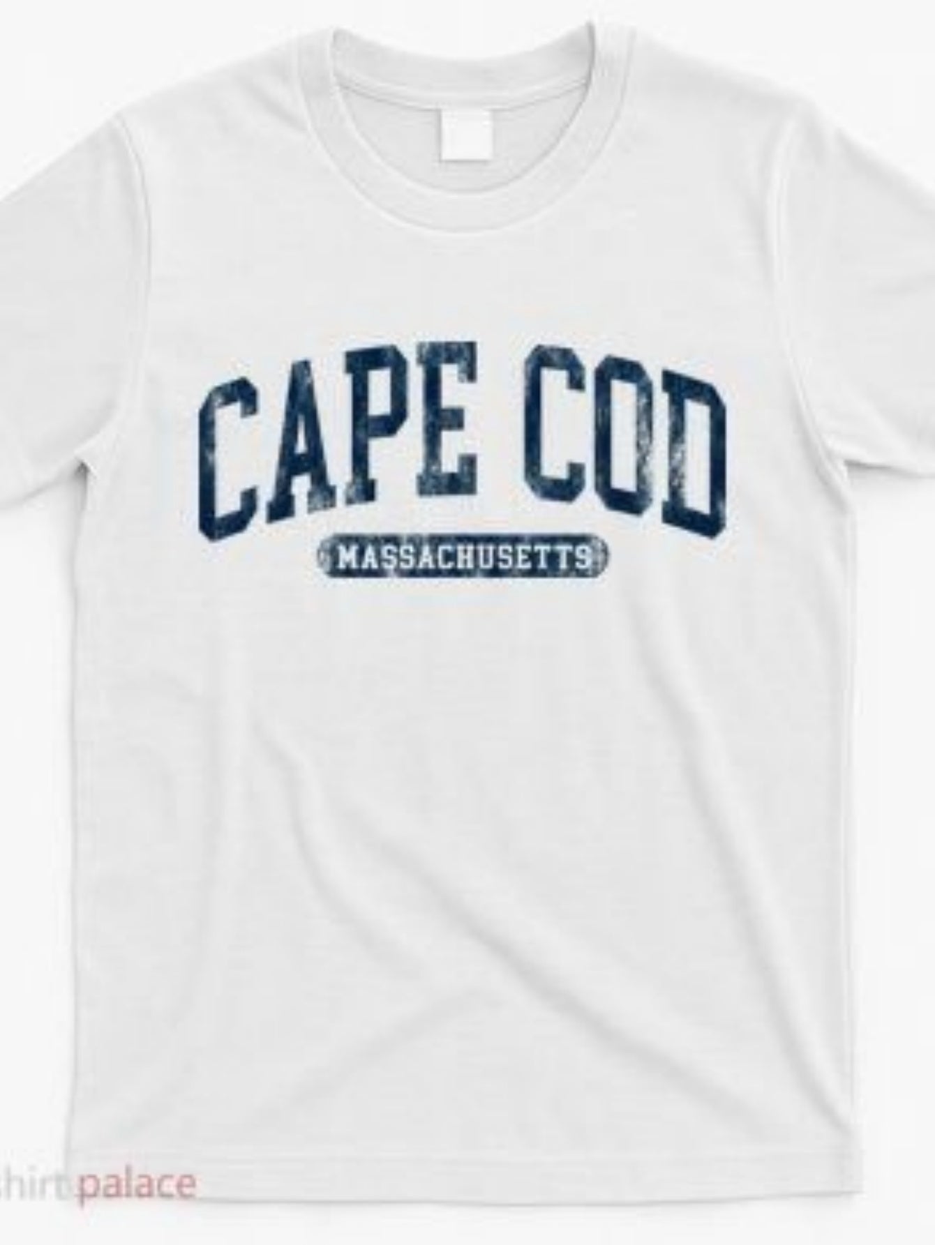 Men's Graphic T-Shirt Cape Cod Massachusetts Distressed Textured Bold Lettering Design