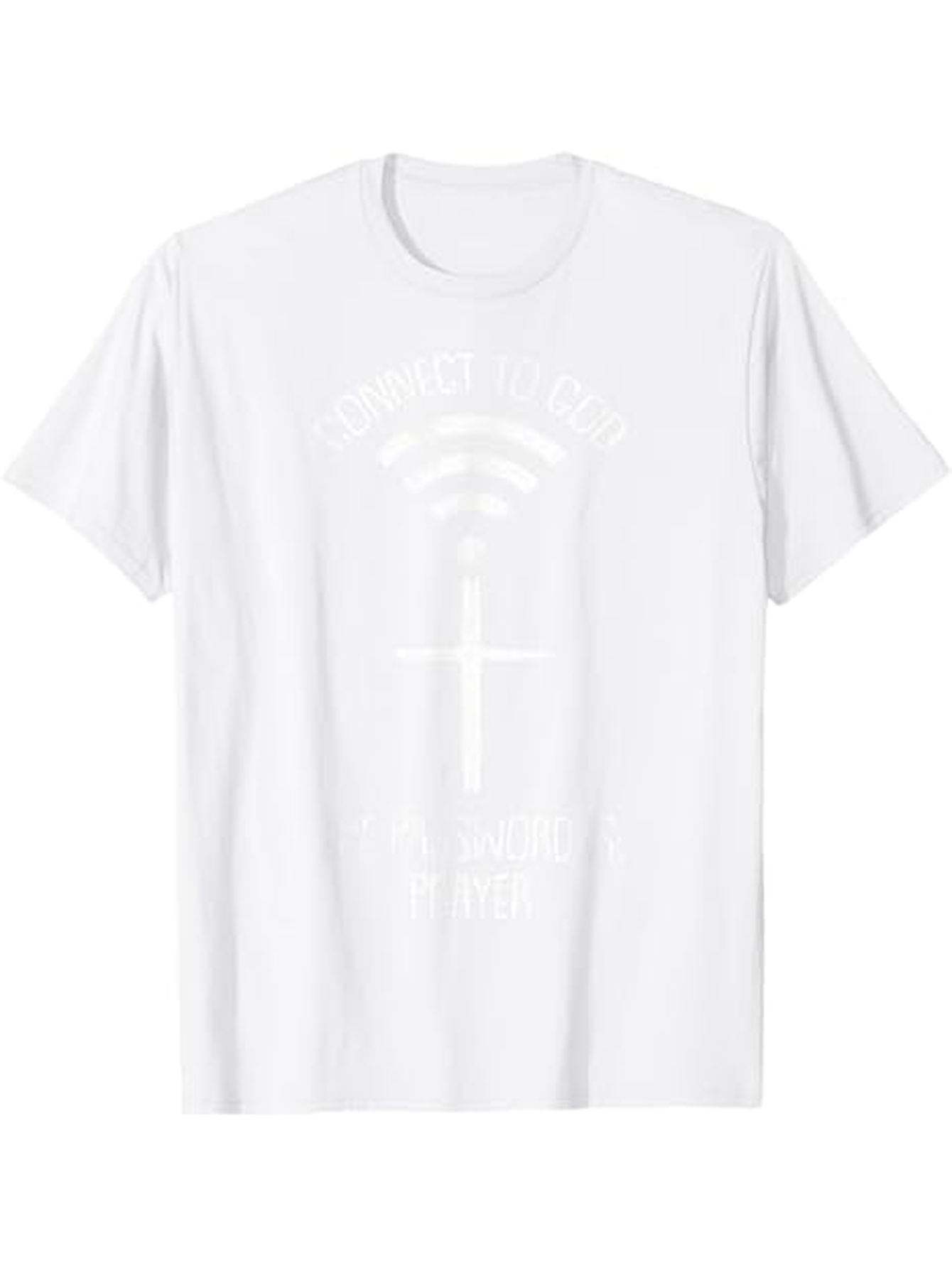Men's Graphic T-Shirt Connecting With Faith Through Signal Waves Cross
