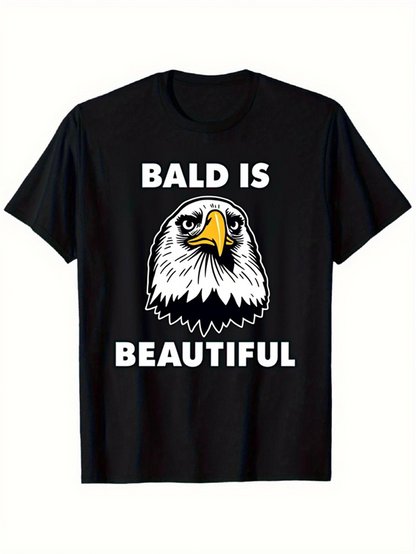 Men's Graphic T-Shirt Bald Is Beautiful With Fierce Expression Majestic Bald Eagle Head Centered