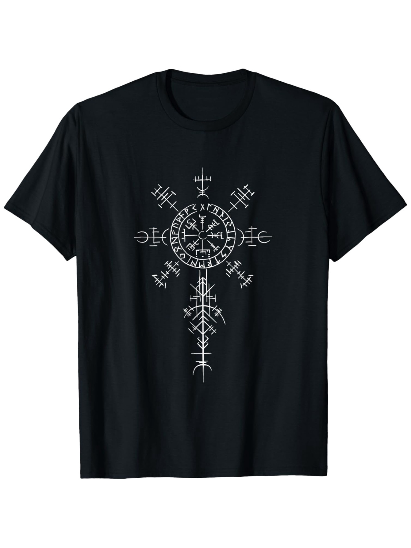 Men's Graphic T-Shirt Ancient Nordic Symbols Arranged In Mystical Circular Formation Cross