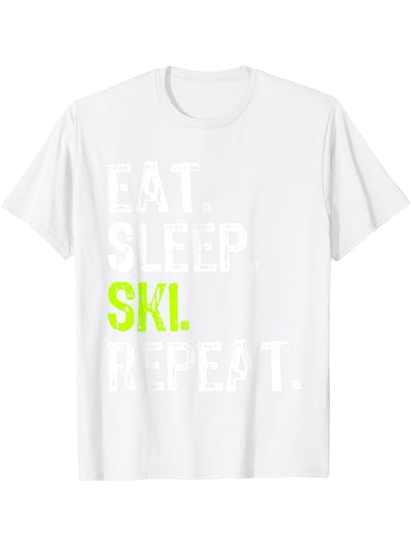 Men's Graphic T-Shirt Eat Sleep Ski Repeat Bold Modern Statement Text T Shirt