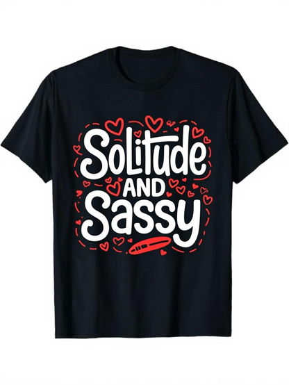 Men's Graphic T-Shirt Solitude And Sassy Whimsical Red Hearts With Bold Playful Typography Shirt