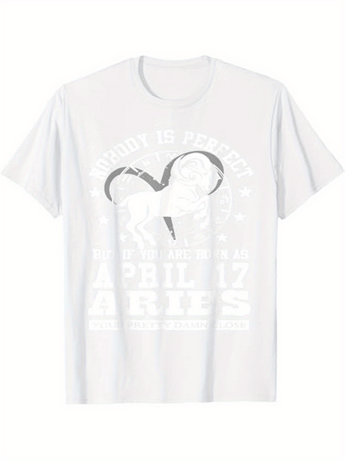 Men's Graphic T-Shirt April Seventeenth Birthday Zodiac Aries Horoscope Heart