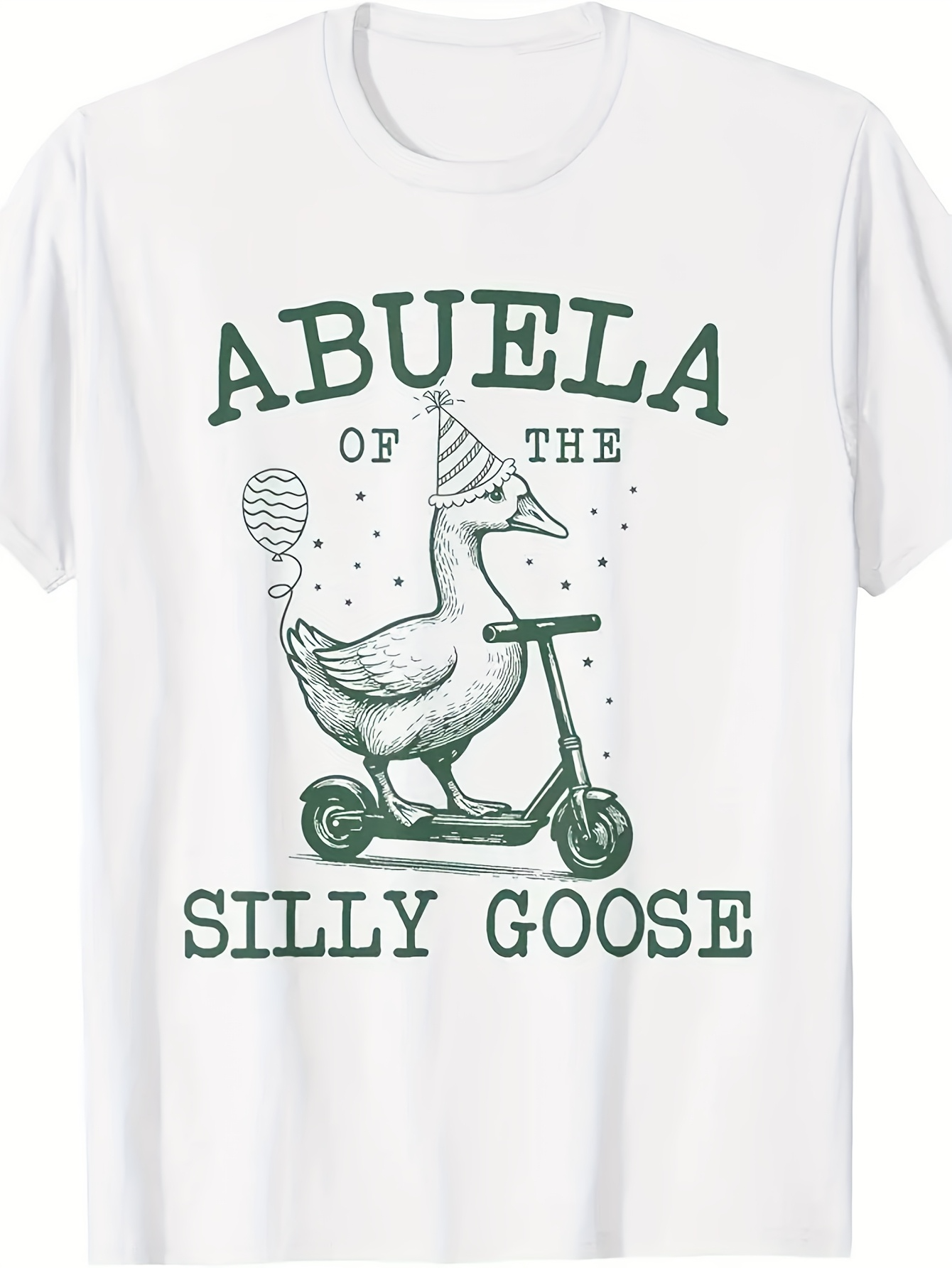 Men's Graphic T-Shirt Abuela Of The Silly Goose Wearing Party Hat Holding Balloon On Scooter Goose