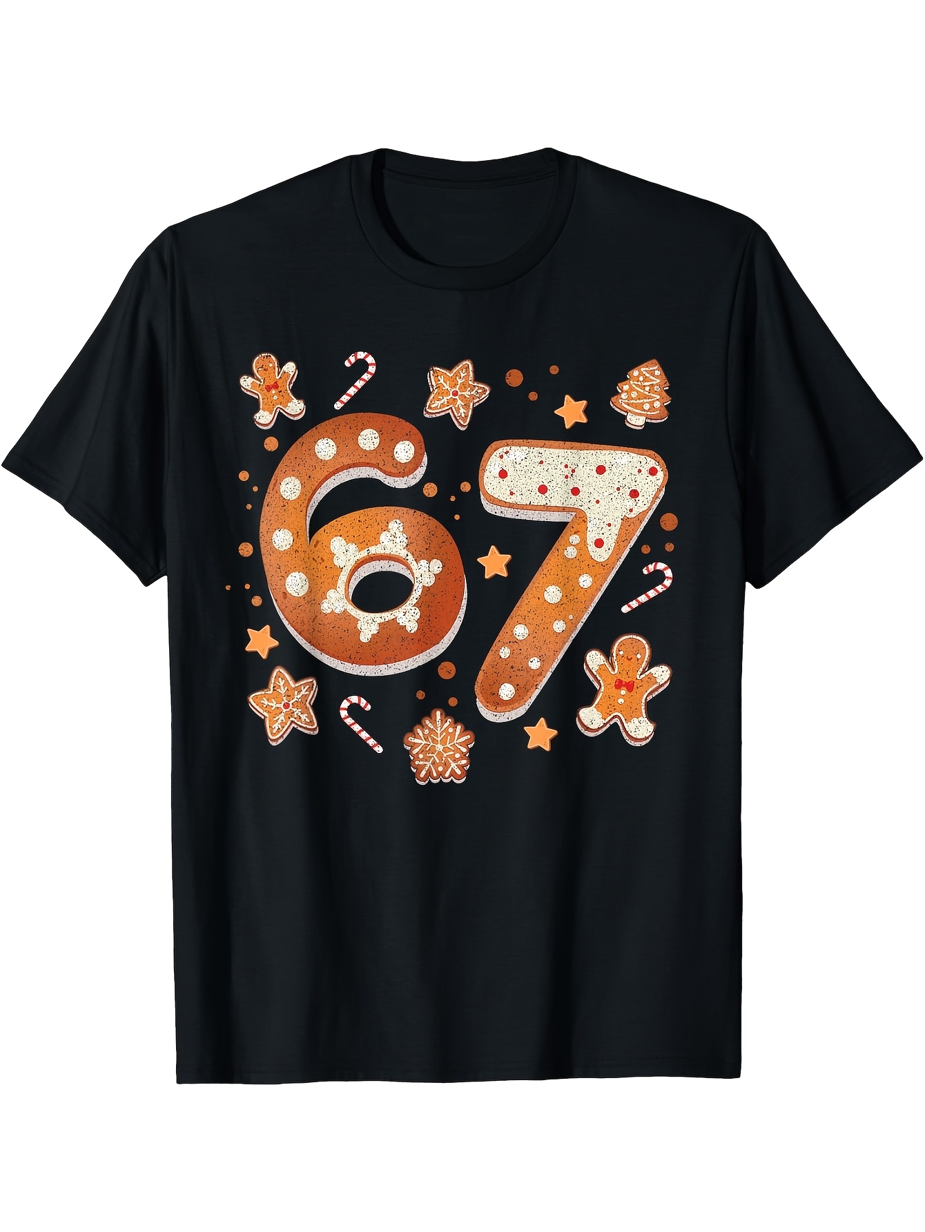 Men's Graphic T-Shirt Candy Sprinkles Stars Gingerbread Cookies With Number 67