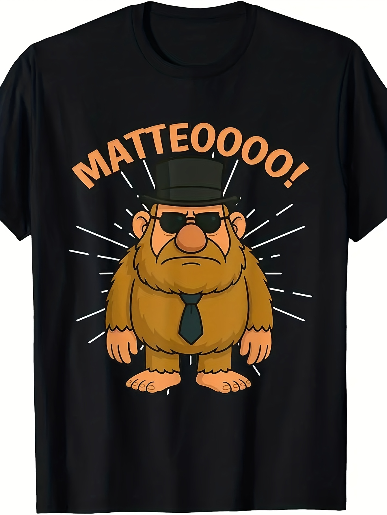 Men's Graphic T-Shirt Matteooooo Illustrated Cartoon Hairy Body With Sunglasses Funny Bear