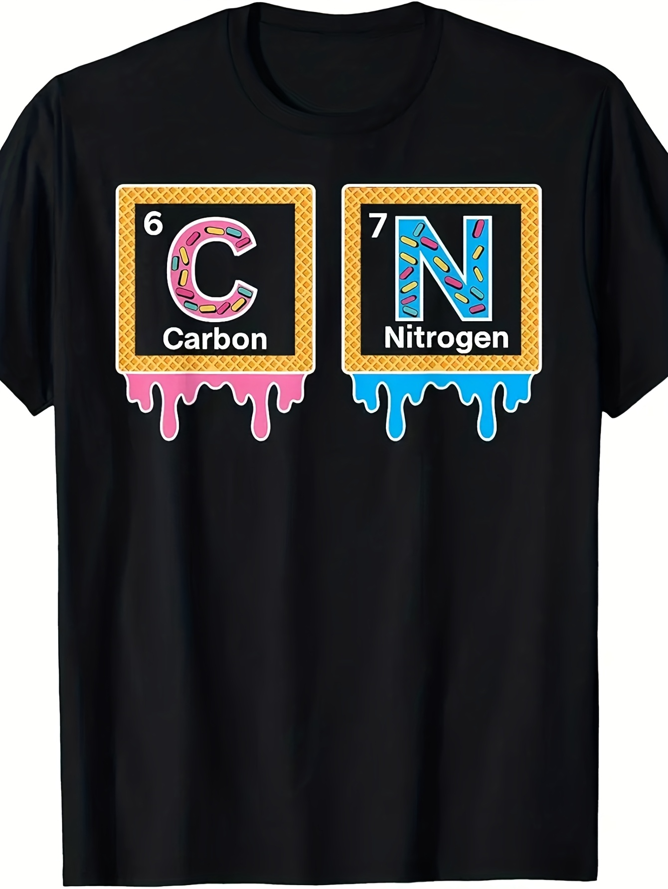 Men's Graphic T-Shirt Periodic Table Inspired Dripping Paint Bright Science Elements T Shirt