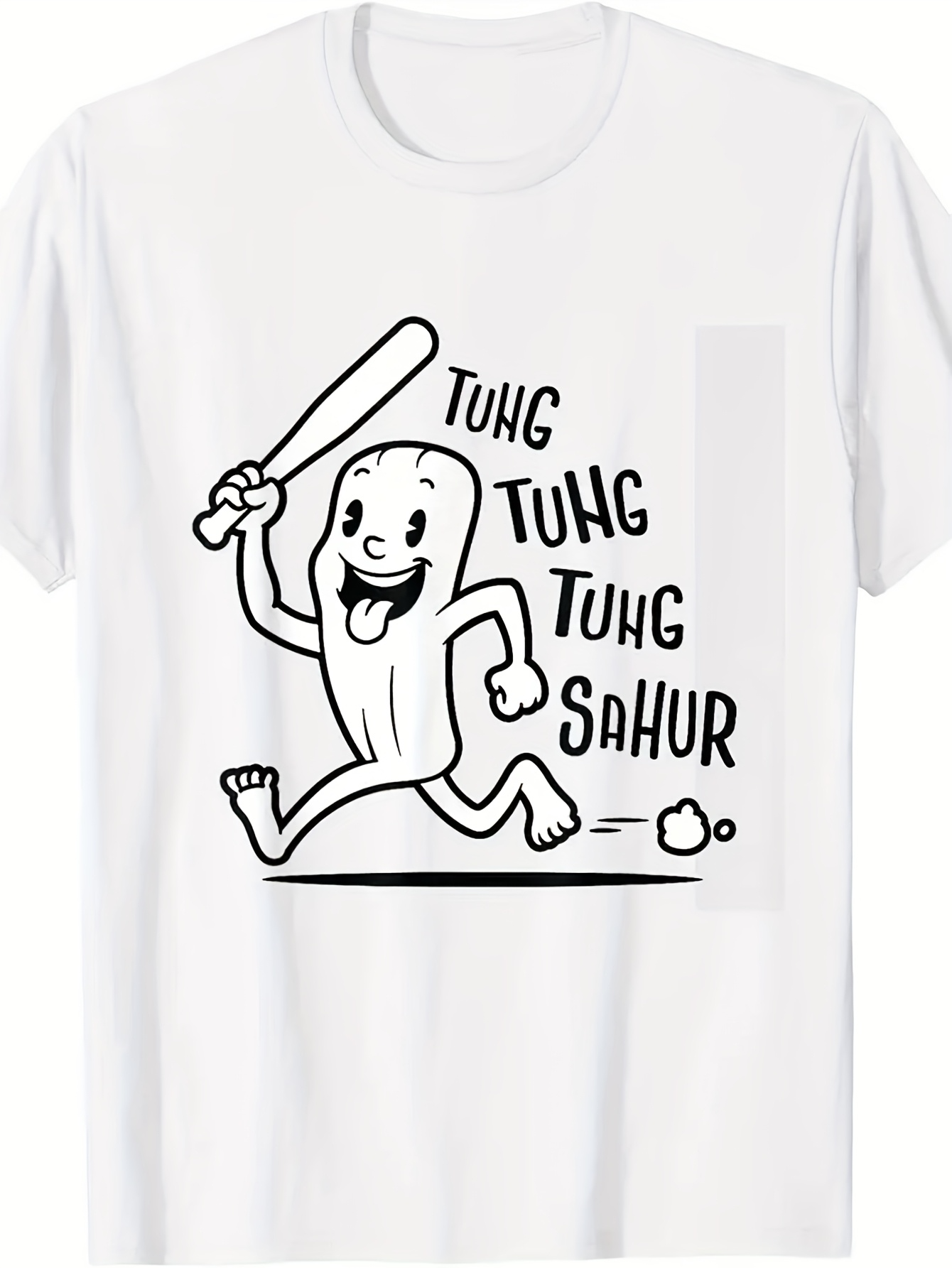 Men's Graphic T-Shirt Tung Tung Tung Sahur Running Happy Cartoon Bread Character