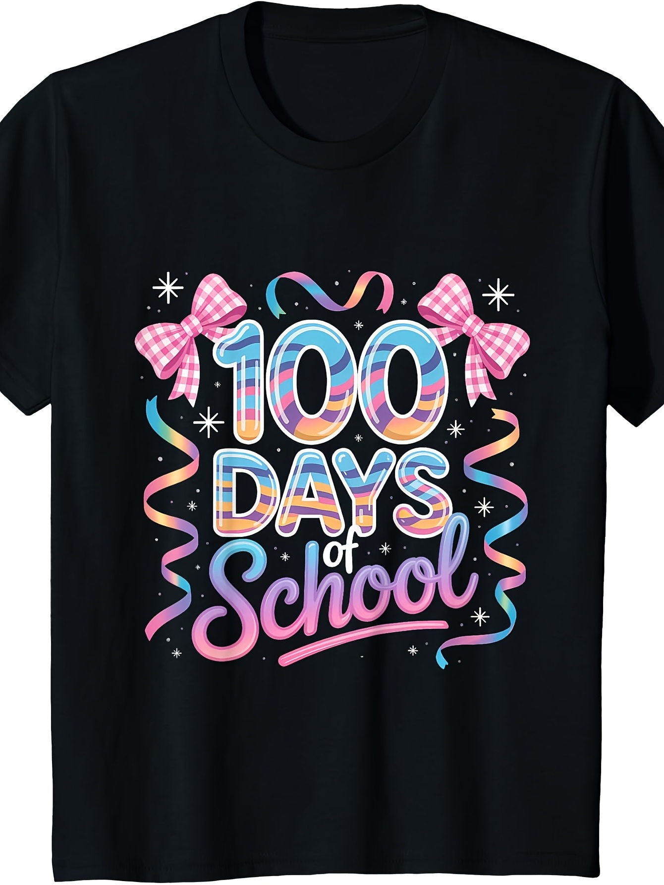 Men's Graphic T-Shirt Colorful Streamers And Bows With Celebratory Text School